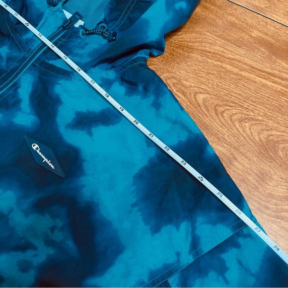 Champion Blue Green Tie dye Half Zip Hoody Activewear Lightweight PullOn Jacket - Picture 10 of 13